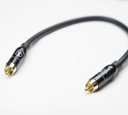 Патч-кабель MUZKABEL RSFIK4BP - 0.1 метра, RCA – RCA (Синее кольцо)