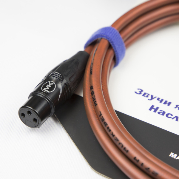 Микрофонный кабель MUZKABEL XJSMK5B - 1 метр, JACK (моно) - XLR (мама)