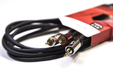 Аудио кабель MUZKABEL EYC052 - 2 метра, MINI JACK (3.5) - 2RCA