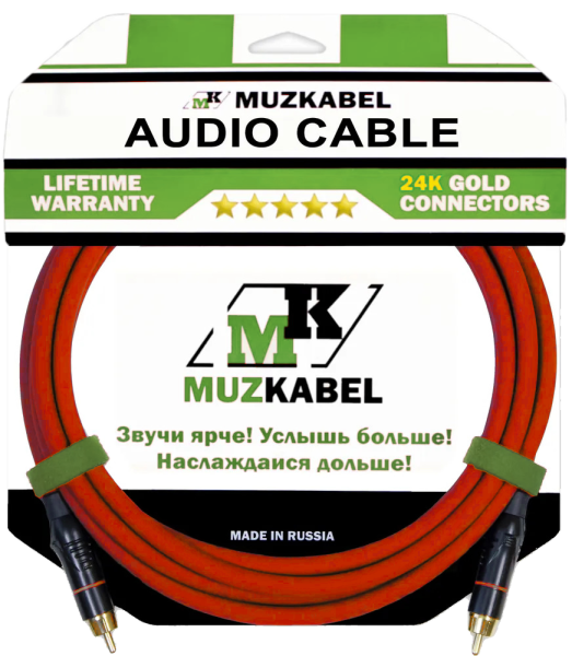 Аудио кабель MUZKABEL RCBIK3R - 6 метров, RCA - RCA