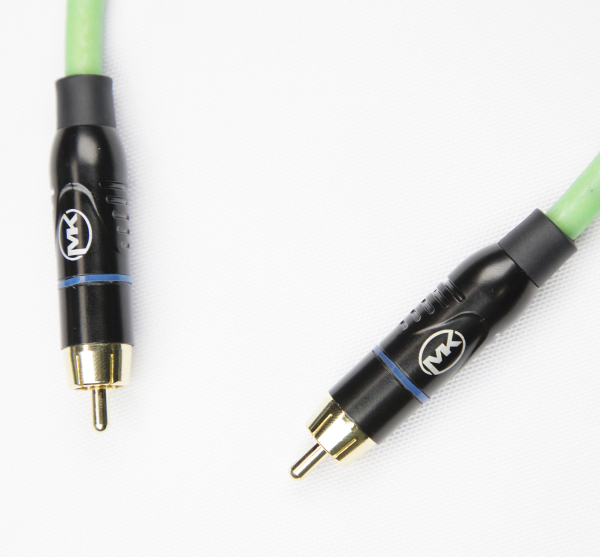 Патч-кабель MUZKABEL SRCIK2P - 0.1 метра, RCA – RCA (Синее кольцо)