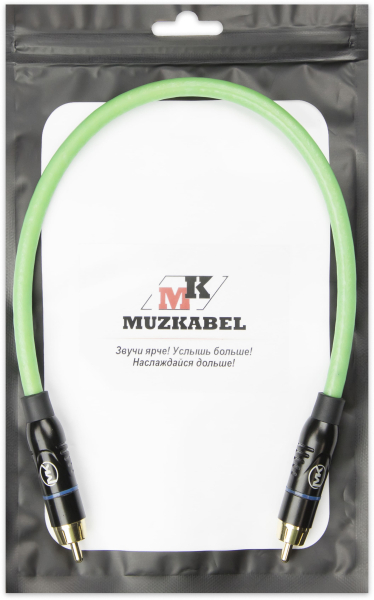 Патч-кабель MUZKABEL SRCIK2P - 0.1 метра, RCA – RCA (Синее кольцо)
