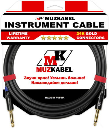 Гитарный кабель MUZKABEL TJCIK3(RX) - 2 метра, JACK - JACK (Отсечка)