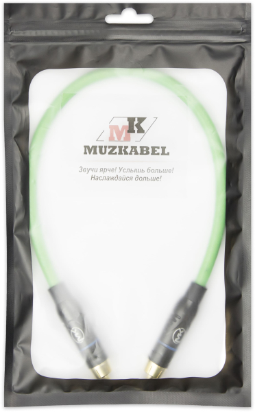 Патч-кабель MUZKABEL SRCIK2P - 0.1 метра, RCA – RCA (Синее кольцо)